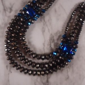 Blue and Smoky Gray Necklace